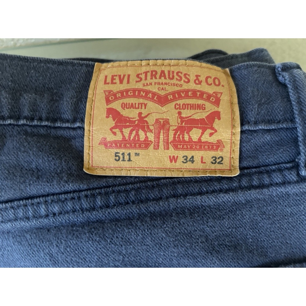 Men's Size W34 L32  Levi's 511 Jeans Slim Fit Blue - Picture 6 of 6